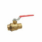 2-Piece Ball Valve, 1/2 in, C, Full Port, Plated Brass Ball, Brass
