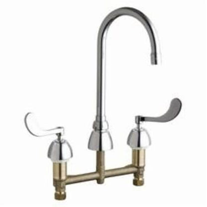 Kitchen Faucet, Deck Mount, ADA, 2 Blade Handle, 3-Hole, Polished Chrome