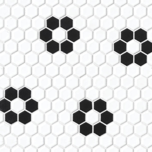 Le Cafe 1" x 1" Matte Porcelain Mosaic Tile - Deco Design 2