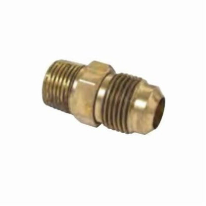 Male Adapter, 5/8 x 3/4 in, Flare x MNPT, Brass, Rough Brass, Domestic