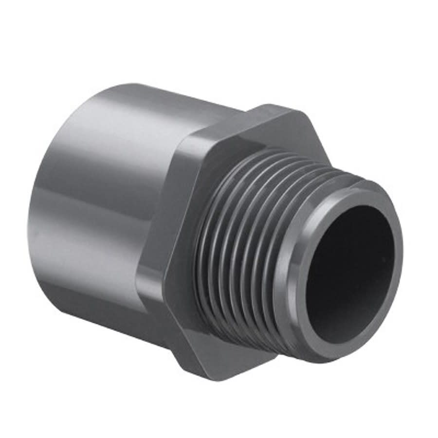 Male Adapter, 1 x 3/4 in, Socket x MNPT, SCH 80/XH, PVC