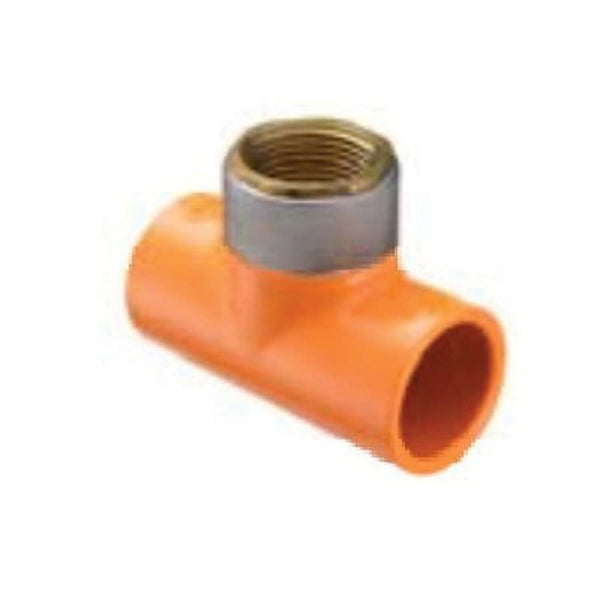 FlameGuard® Head Tee, 2 x 1/2 in, Socket x Brass FNPT, CPVC