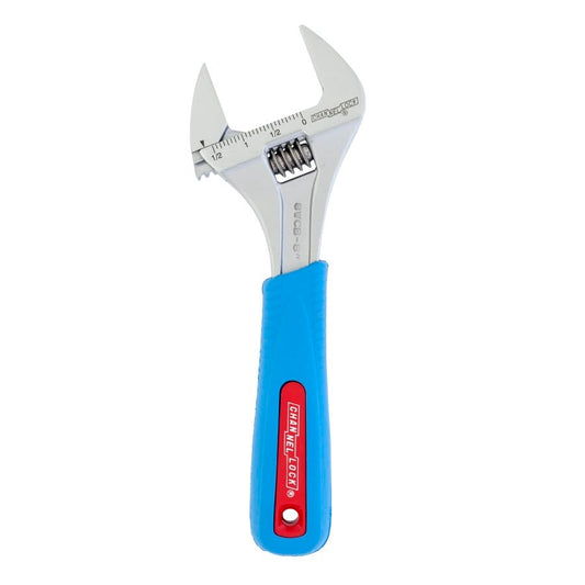 8 in, Adjustable Wrench, Wide Azz®, Chrome, Code Blue®
