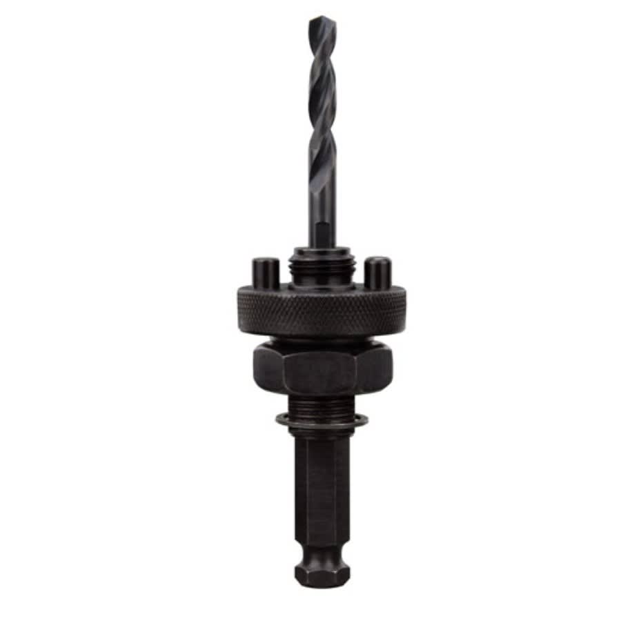 Large Thread Quick-Change Universal Hole Saw Arbor, 7/16 in Hardened Carbon Steel/Alloy Steel