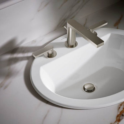 Bryant 20-1/8" Oval Vitreous China Drop In Bathroom Sink with Overflow and 3 Faucets Holes at 8" Centers