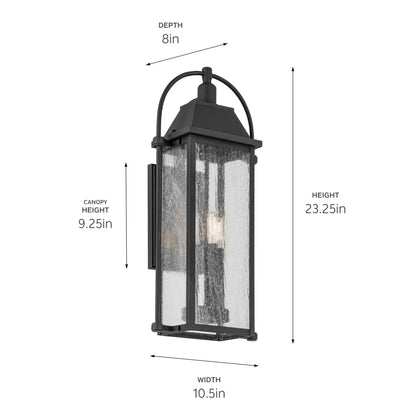 Harbor Row 3 Light 23" Tall Outdoor Wall Sconce