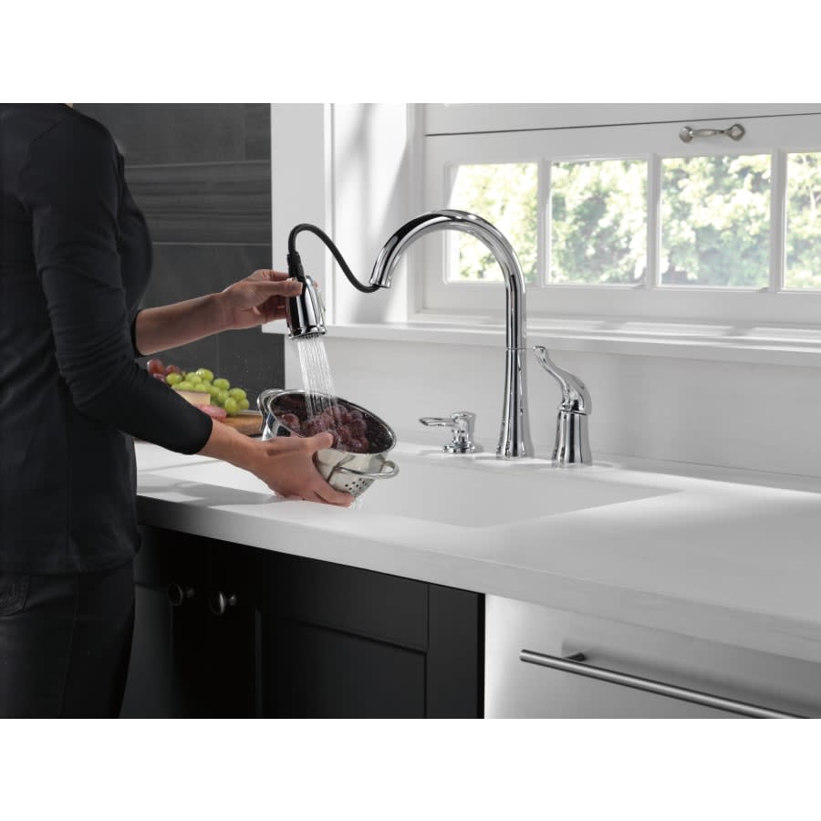 Kate Pullout Spray Kitchen Faucet with MagnaTite Docking, Diamond Seal and Touch Clean Technologies - Includes Soap Dispenser