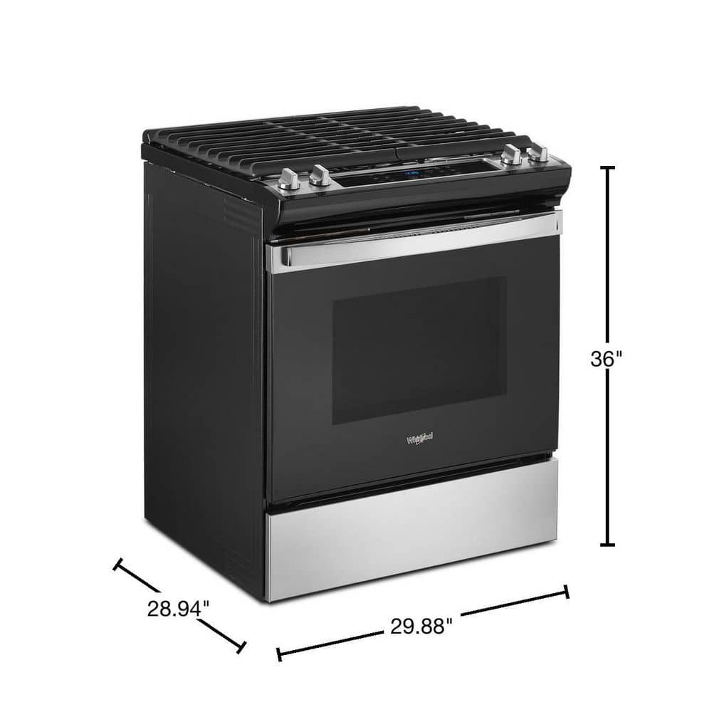 30"W 5.0Cuft Slide In 4B Gas Range Stainless Steel