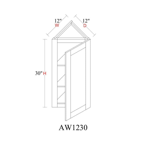 Angle Wall Cabinet- 12"W x 30"H x 12"D