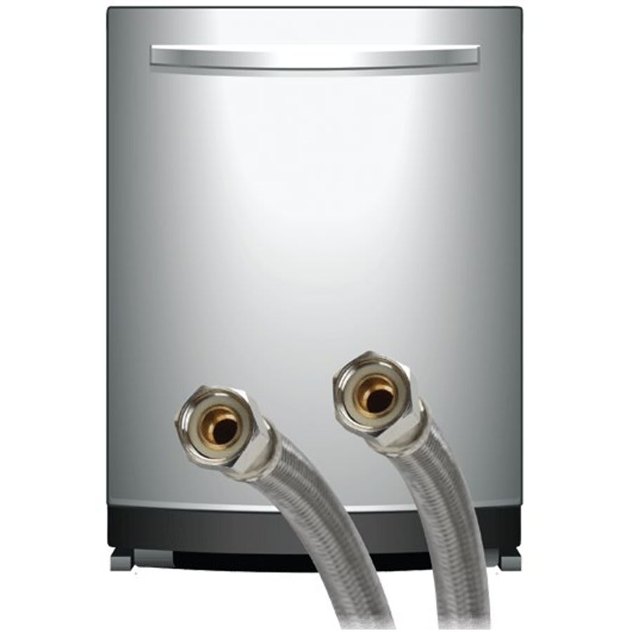 Flexible Water Supply, 3/8 in, Comp, 72 in L, Stainless Steel