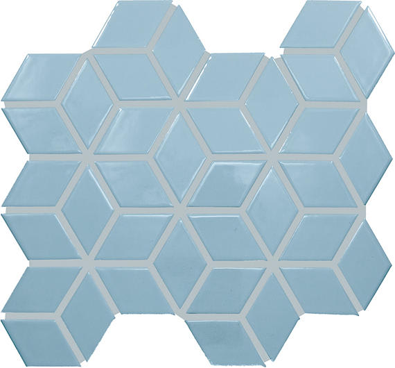 Color Wheel Retro Waterfall Arabesque 3X3 Glossy