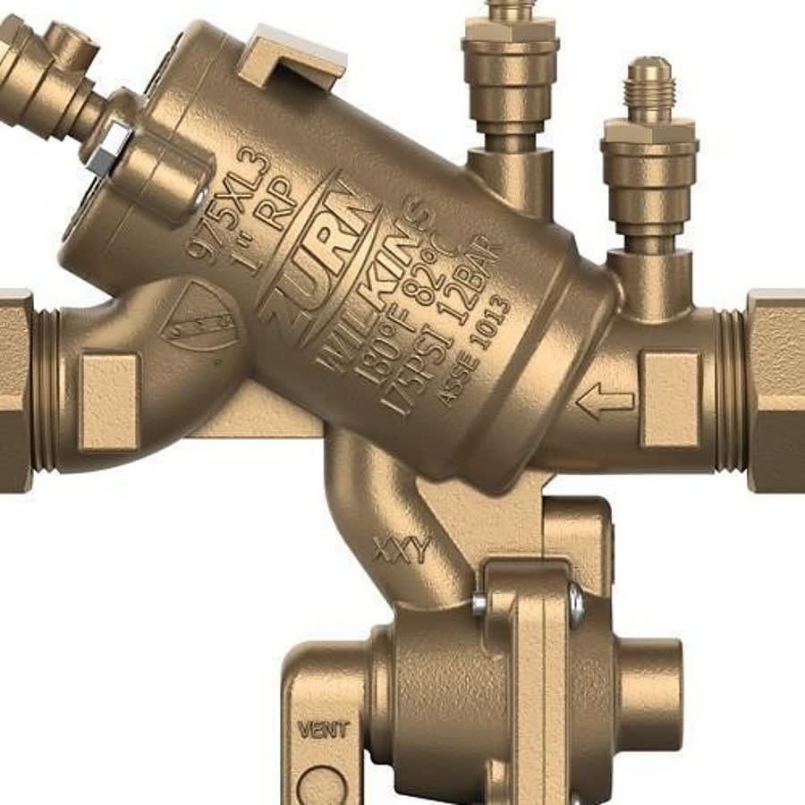 975XL3 Reduced Pressure Backflow Preventer, 1 in, FNPT, Bronze