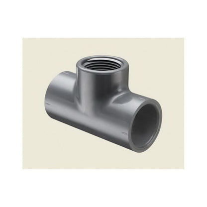 Tee, 1 in, Socket x FNPT, SCH 80/XH, PVC