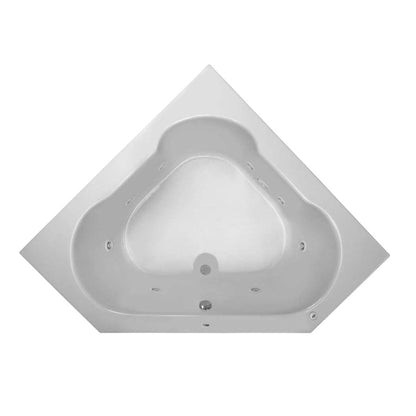 Grass Valley 60" x 60" Whirlpool Bathtub with 8 Hydro Jets and EasyCare Acrylic - Drop In or Corner Alcove Installation (Left Hand Pump)