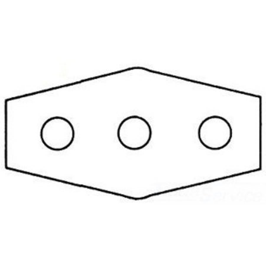 Three Hole 8 in, Repair Plate Stainless Steel, Polished Chrome