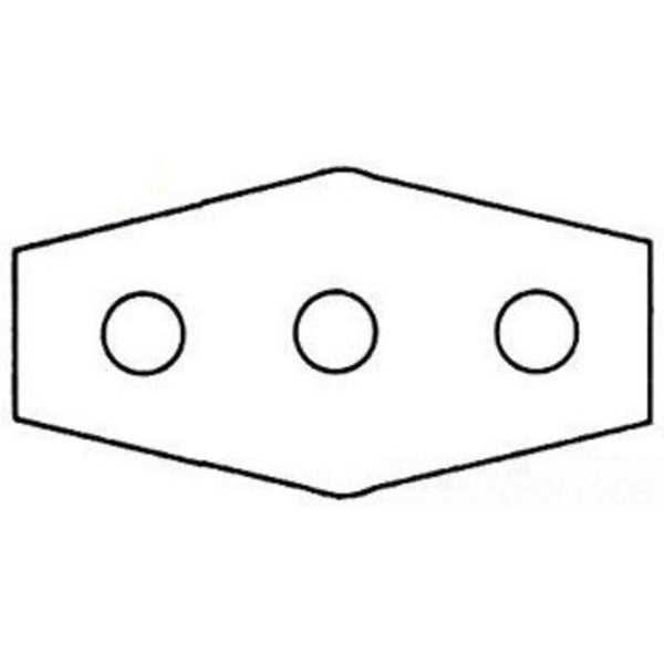 Three Hole 8 in, Repair Plate Stainless Steel, Polished Chrome