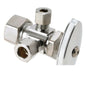 Multi Turn Dual Stop, 5/8 x 3/8 x 1/4 in, Comp, Chrome