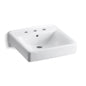 Soho® Wall Mount Lavatory Sink, ADA, 20 x 18 x 7 in, Vitreous China, White