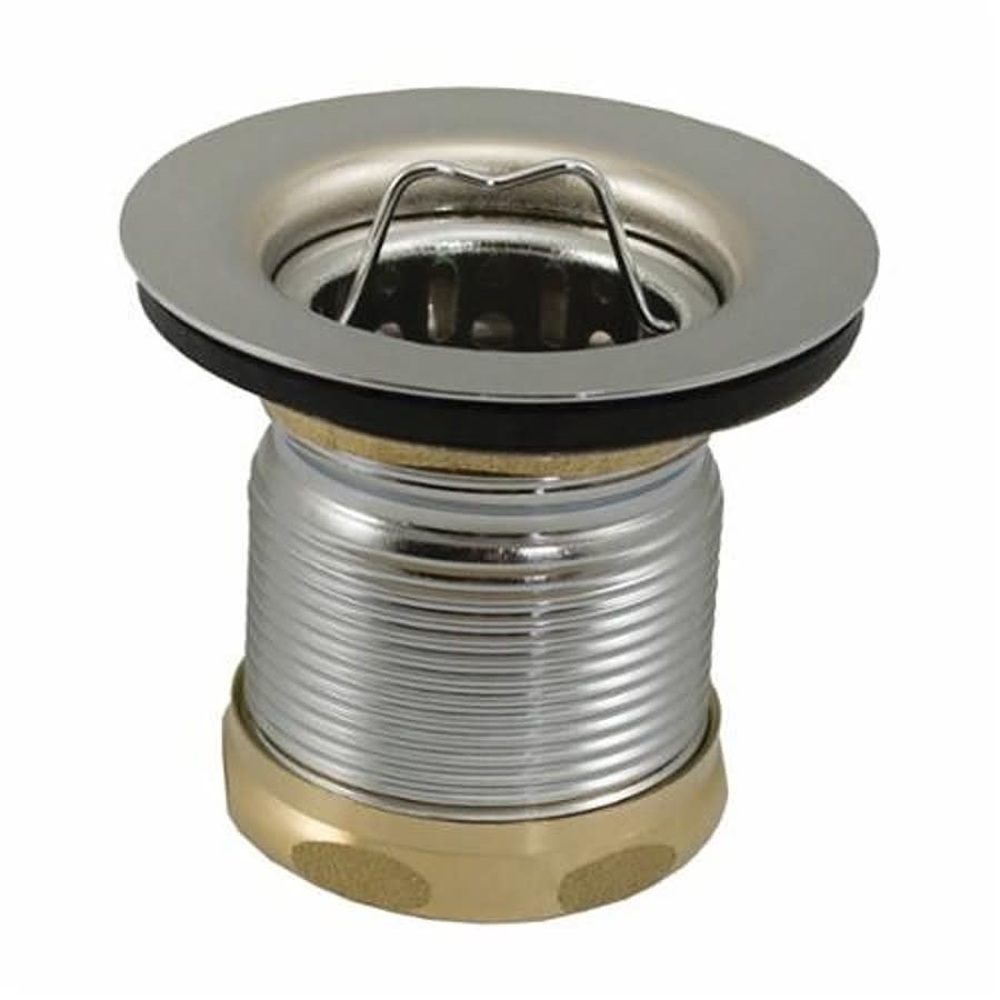 Dual Sink Strainer, Stainless Steel, Polished Chrome