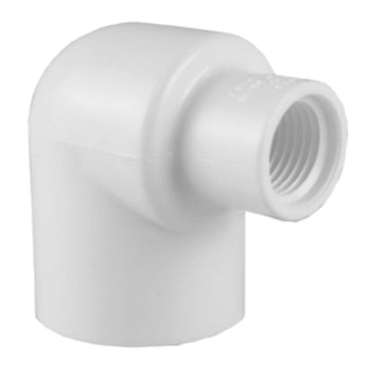 90 deg Elbow, 1 x 3/4 in, Socket x FNPT, SCH 40/STD, PVC