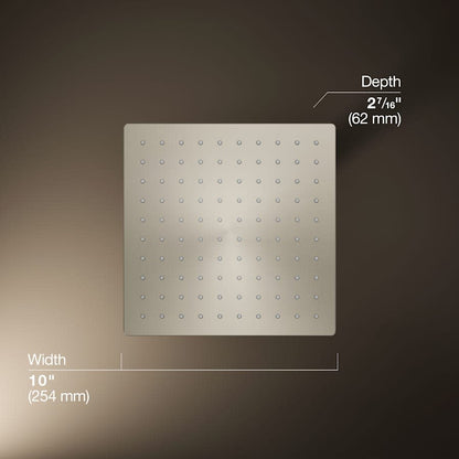 Honesty Square 10" Single Function 2.5 GPM Rainhead with MasterClean Sprayface