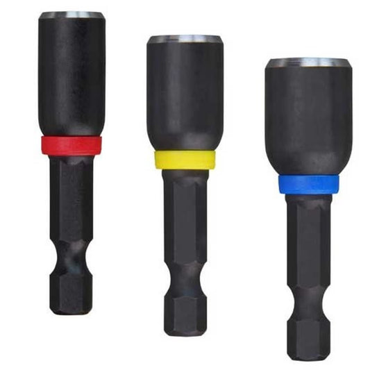 SHOCKWAVE™ 3-Piece Magnetic Nut Driver Set, 1/4 in, 5/16 in, 3/8 in, Drive, Proprietary Steel, 1/4 in Hex, 3-Pack