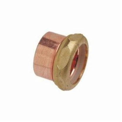 DWV Slip Joint Adapter, 1-1/2 x 1-1/4 in, C x Slip Joint, Copper