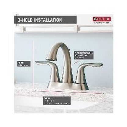 Lahara® Centerset Lavatory Faucet, ADA, 2 Handle, 3-Hole, 1.2 gpm, Stainless