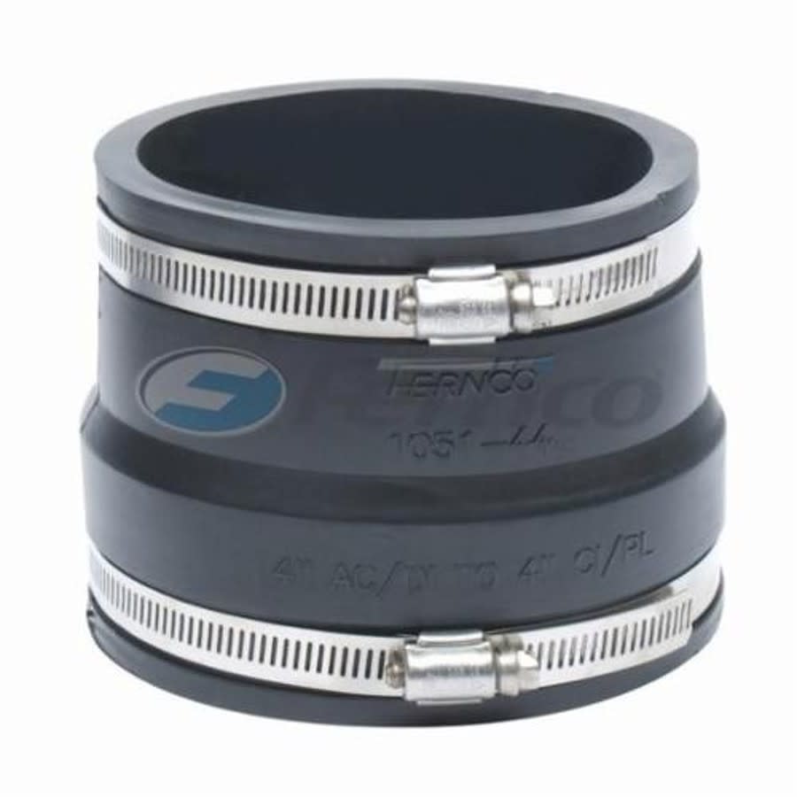 Transition Coupling, 4 in, Ductile Iron/AC x Cast Iron/Plastic, Flexible PVC