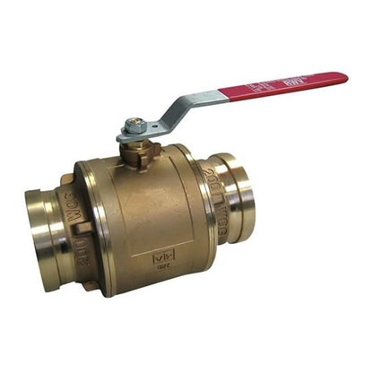 2-Piece Ball Valve, 2-1/2 in, Press, Full Port, Plated Brass Ball, Bronze