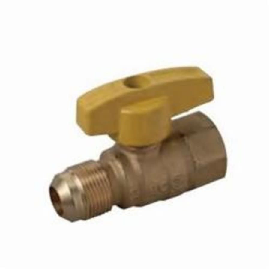 1-Piece Ball Valve, 1/2 in, Flare x FNPT, Standard Port, Brass Ball, Brass