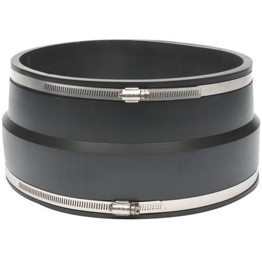 Transition Coupling, 10 in, Ductile Iron/AC x Cast Iron/Plastic, Flexible PVC