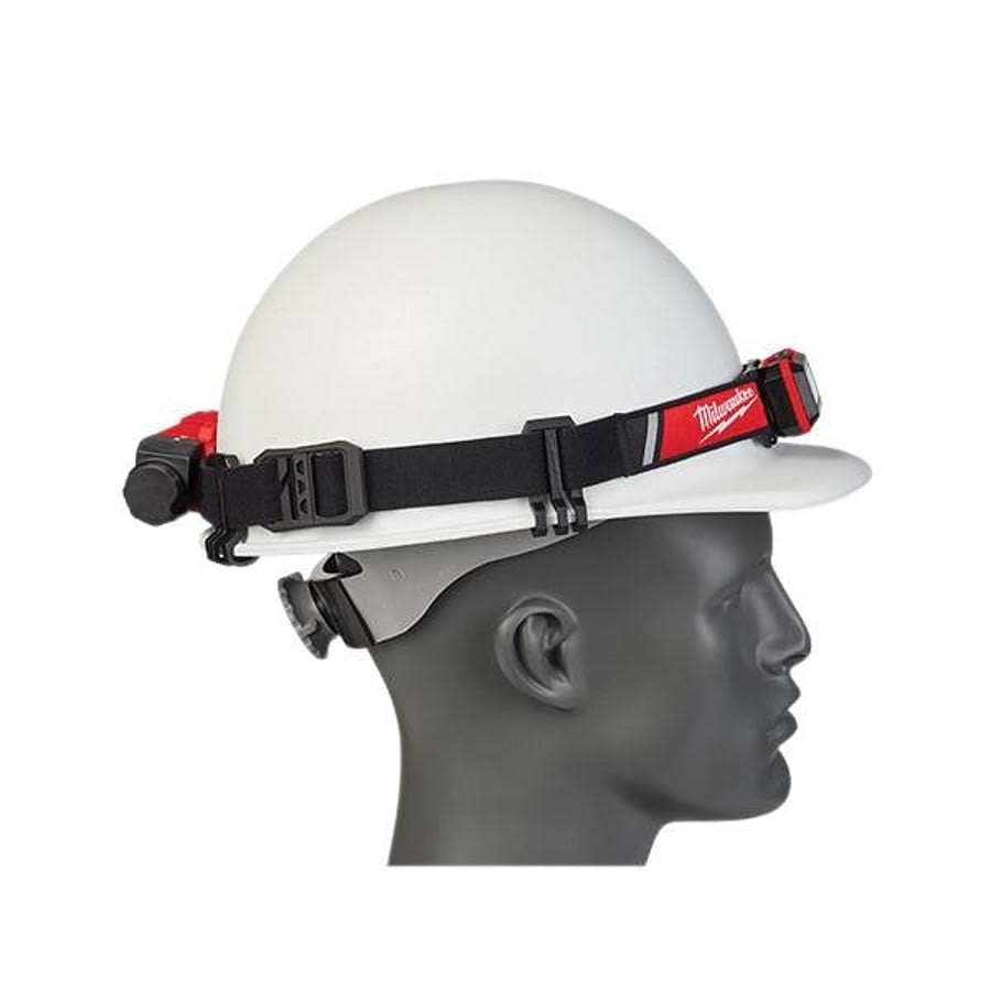 Low Profile Cordless Hard Hat Headlamp, LED Bulb, Plastic Housing, 600 Lumens