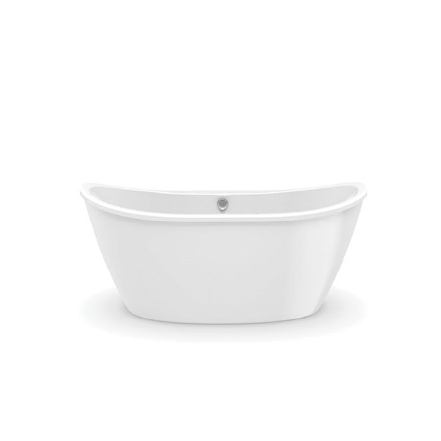 Delsia Freestanding Tub, 60 x 32 x 26-5/8 in, Center Rear Drain, White