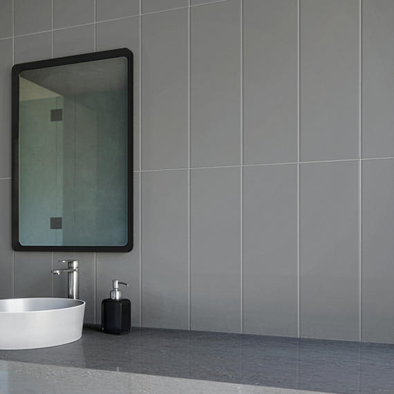 Color Wheel Linear Matte Suede Gray Rectangle 2X8 Matte