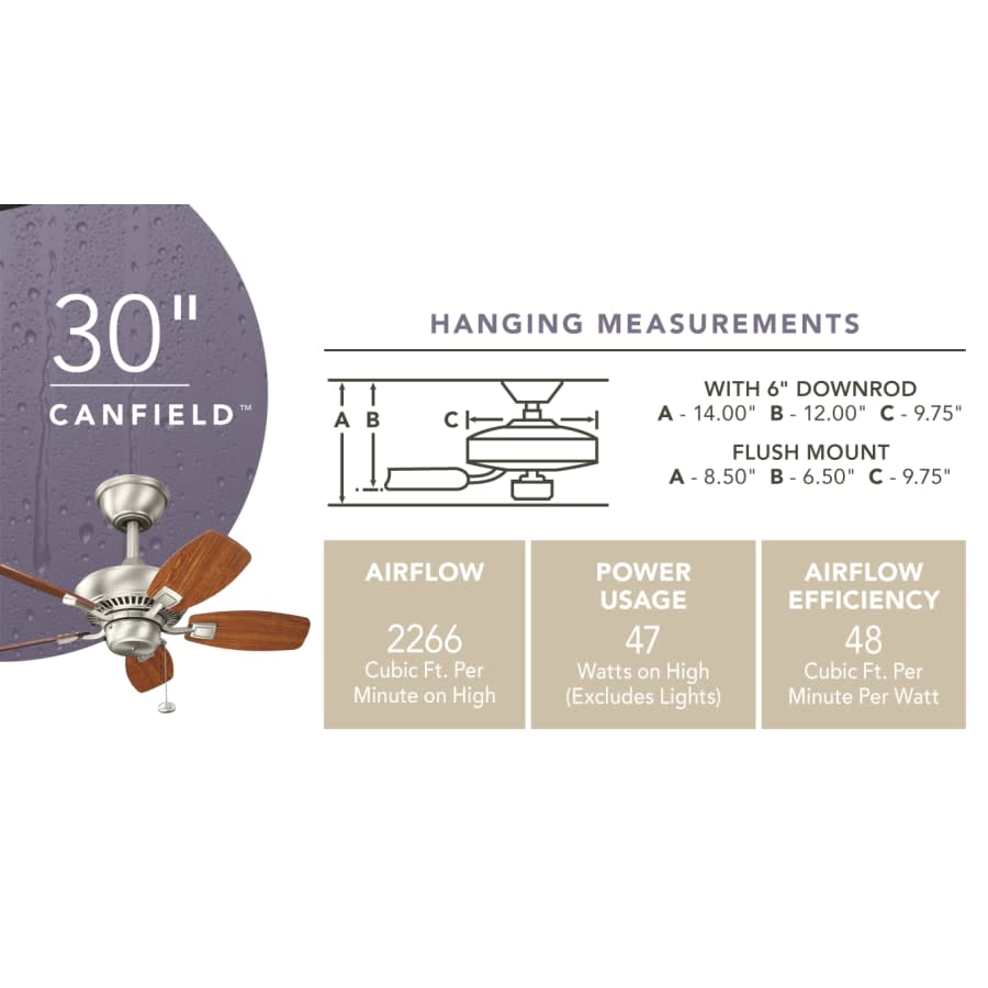 Canfield 30" Indoor / Outdoor Ceiling Fan