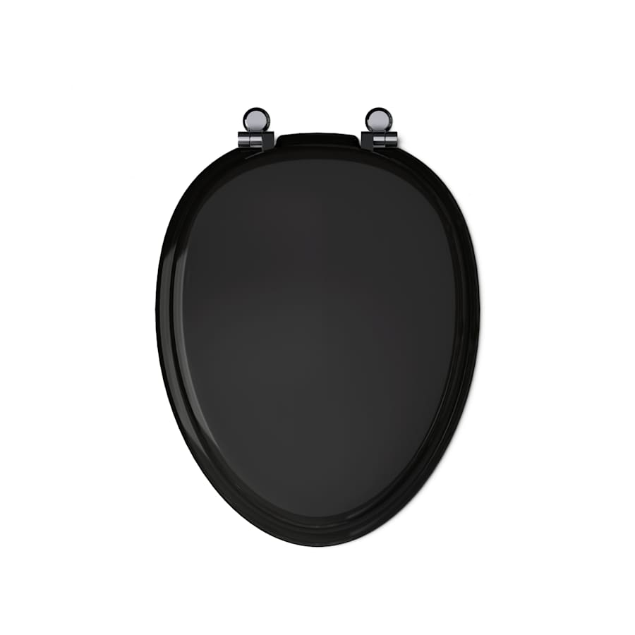 Kathryn Elongated Closed-Front Toilet Seat with Polished Chrome Hinges