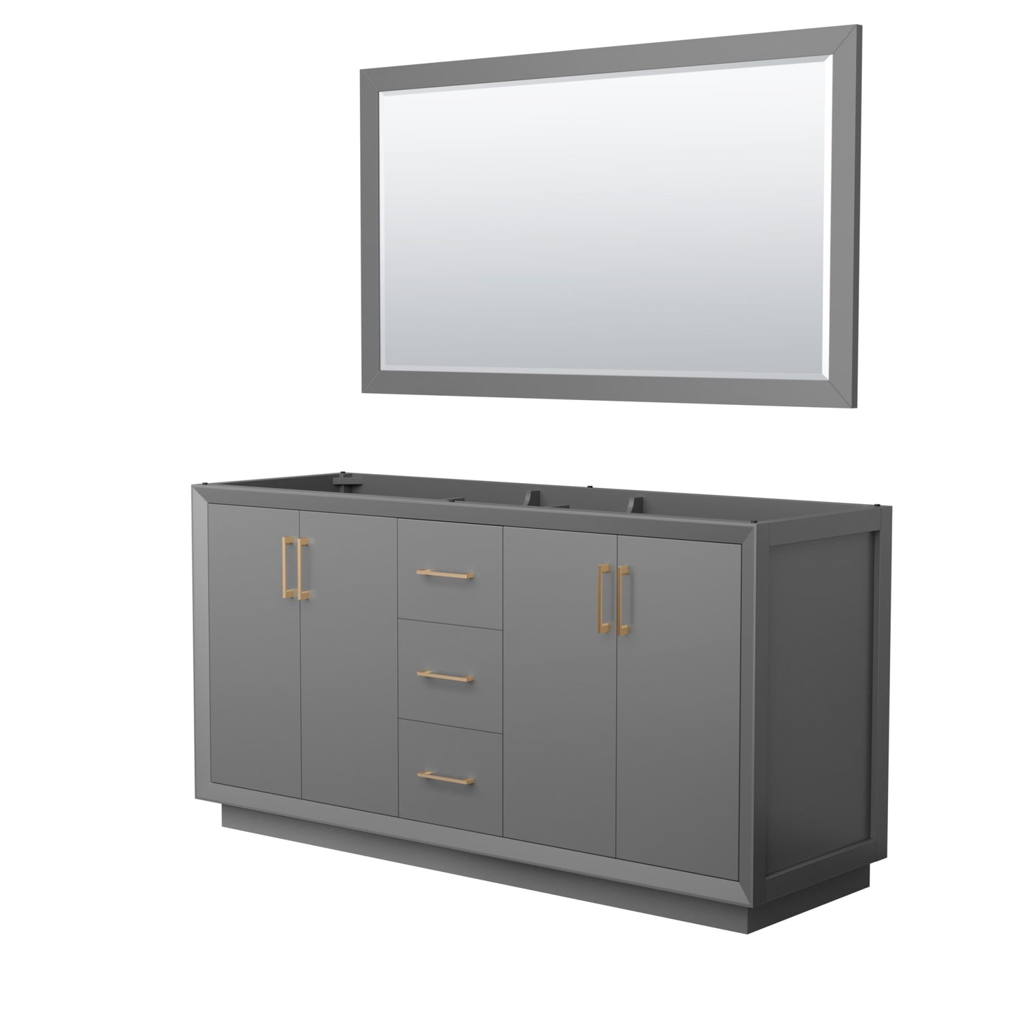 Strada Double Bathroom Vanity - 65.25W x 34.25H x 21.75D