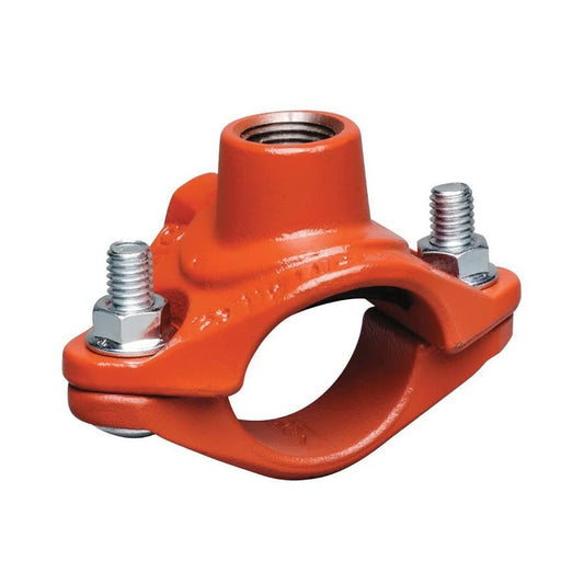 Mechanical Tee, 2-1/2 x 3/4 in, Groove x FNPT, Ductile Iron, Enamel Painted