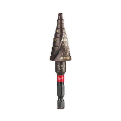 SHOCKWAVE™ Impact Duty™ Impact Step Drill Bit, 3/16 to 7/8 in Dia Max Hole, 12 Steps, Titanium