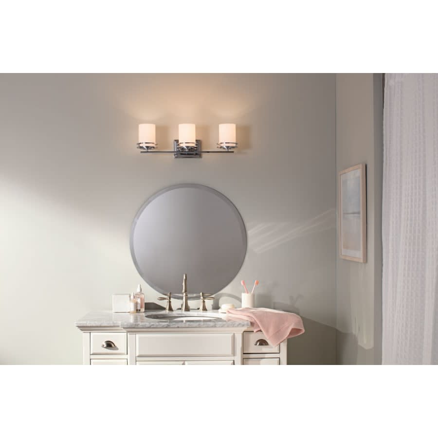 Hendrik 3 Light 24" Wide Vanity Light Bathroom Fixture with Satin Etched Glass Shades