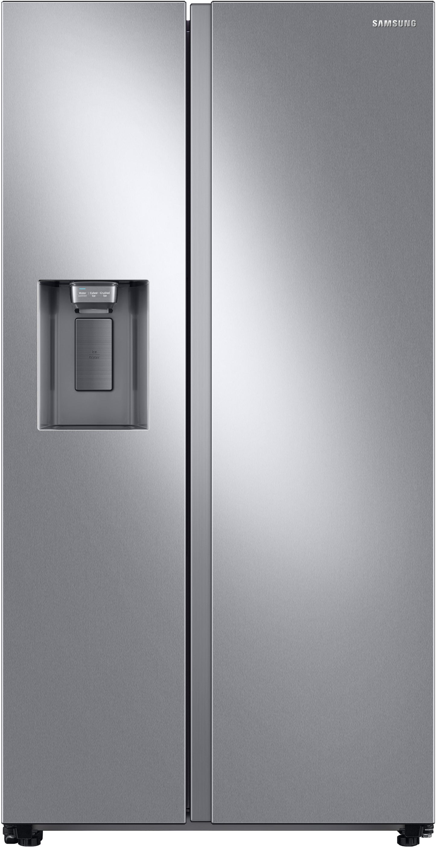 Samsung 4 Piece Kitchen Appliances Package with Side-by-Side Refrigerator, Electric Range, Dishwasher and Over the Range Microwave in Stainless Steel