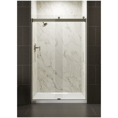 Levity 74" High x 47-5/8" Wide Bypass Semi Frameless Shower Door with Clear Glass