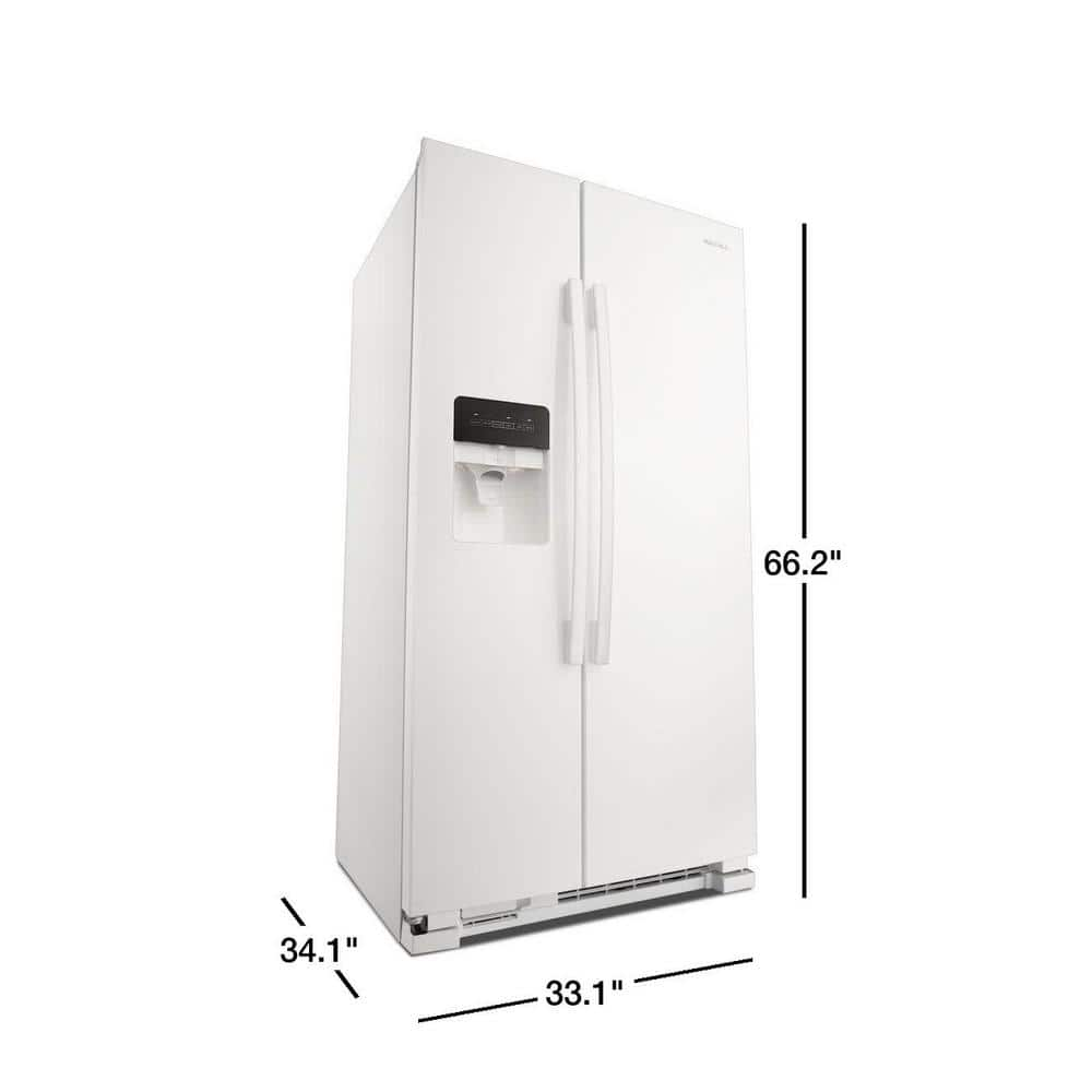 33" Width 21.4 cu. ft. Side by Side Refrigerator in White