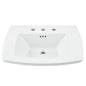 Edgemere 25" Fireclay Pedestal Bathroom Sink with 3 Faucet Holes at 8" Centers and Overflow - Less Pedestal