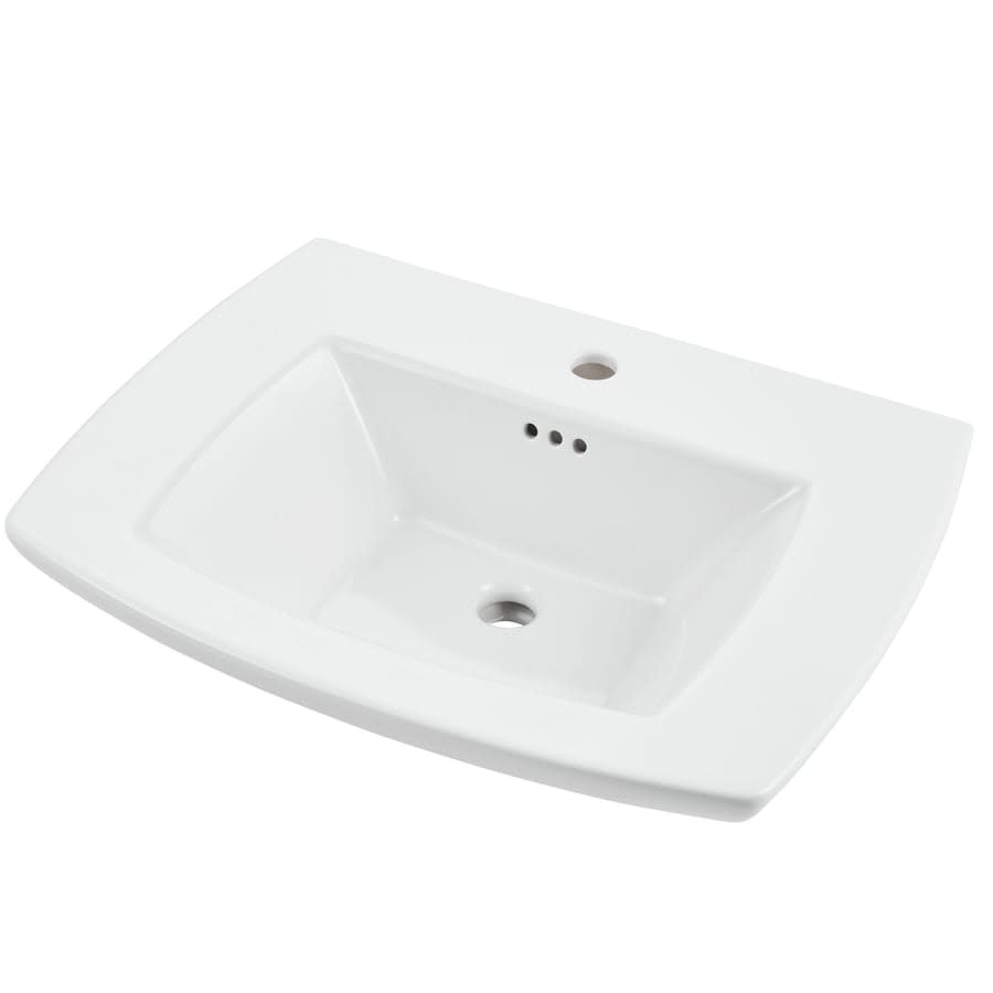 Edgemere 25" Fireclay Pedestal Bathroom Sink with Single Faucet Hole and Overflow - Less Pedestal