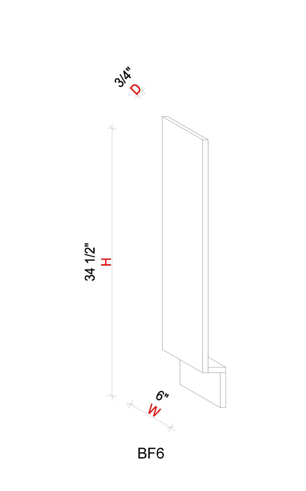 Filler - 6"W x 34 1/2"H x 3/4"D