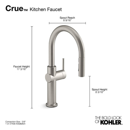 Crue 1.5 GPM Single Hole Pull Down Kitchen Faucet - Includes Escutcheon