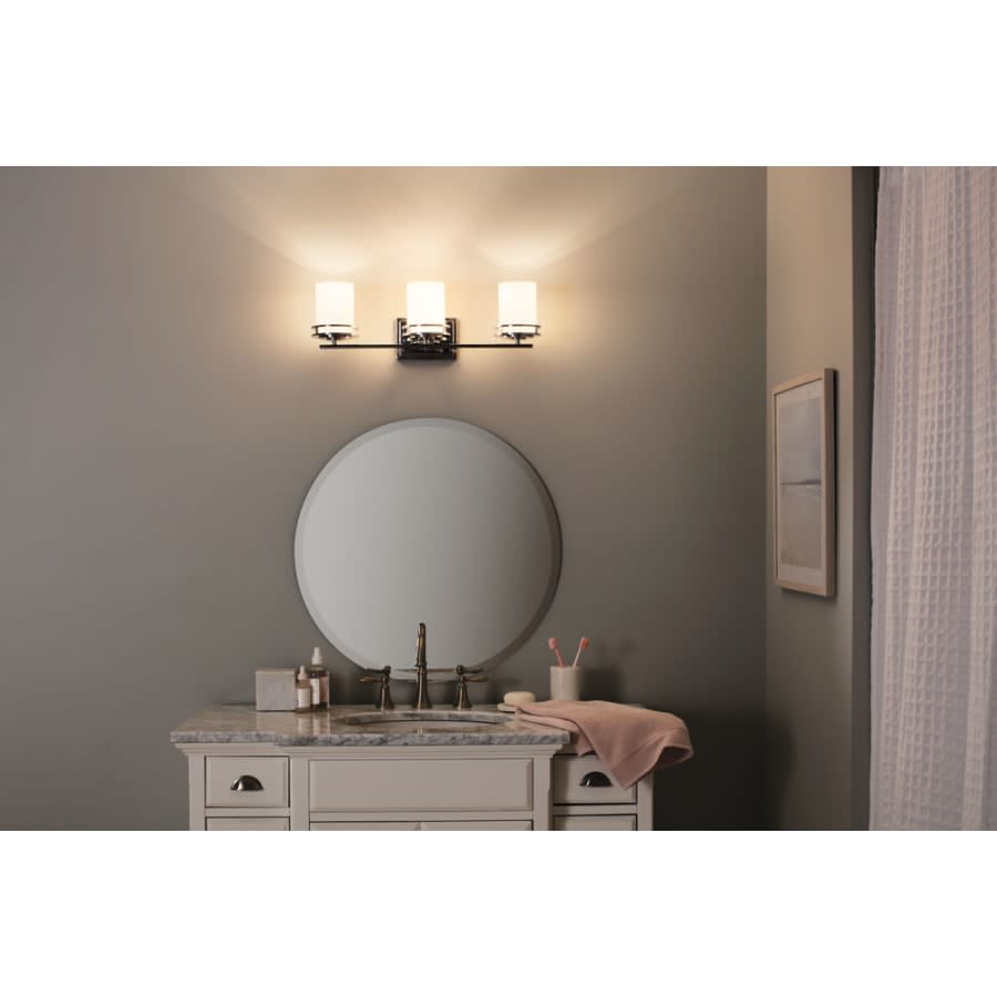 Hendrik 3 Light 24" Wide Vanity Light Bathroom Fixture with Satin Etched Glass Shades