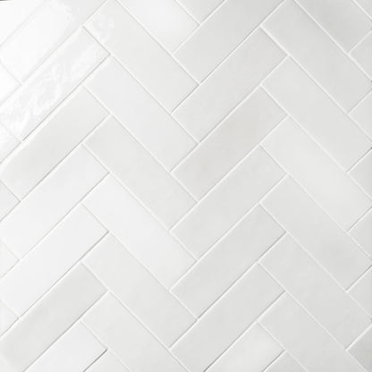 Cloé 2.5X8 Glossy Ceramic Tile in White